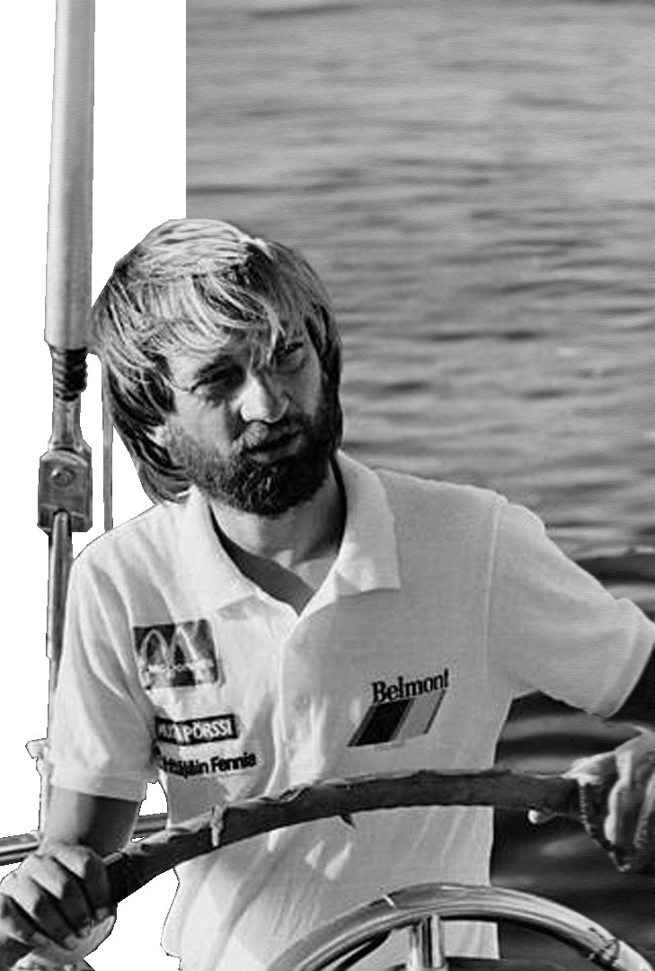 Hjallis Harkimo at the helm